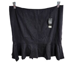 Lane Bryant Womens‎ Black Ponte Knit Flounce Hem Skirt Plus Size 18 Career NWT